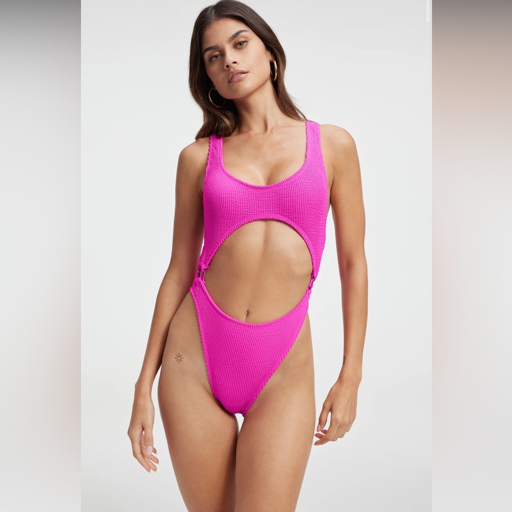 NWT Good American Always Fits Monokini, Hawaiian Pink, XS